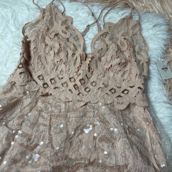 Free people adella sequin dress blush pink nwt L - Picture 4 of 5
